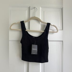 NWT Forever 21 Black Rouched Tank